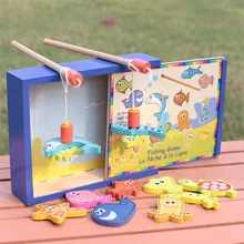 Baby Toys Boikido Wooden Magnetic Fishing Toy Set Fish Game Educational Fishing Toy Child Birthday/Christmas Gift