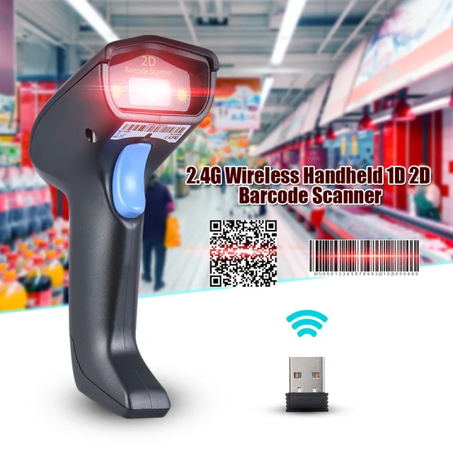 Cheap 2.4G Wireless Wired Cordless Handheld 1D 2D QR Barcode Bar Code Scanner Reader for Supermarket Library Express Company Warehouse Cheap 2.4G Wireless Wired Cordless Handheld 1D 2D QR Barcode Bar Code Scanner Reader for Supermarket Library Express Company Warehouse