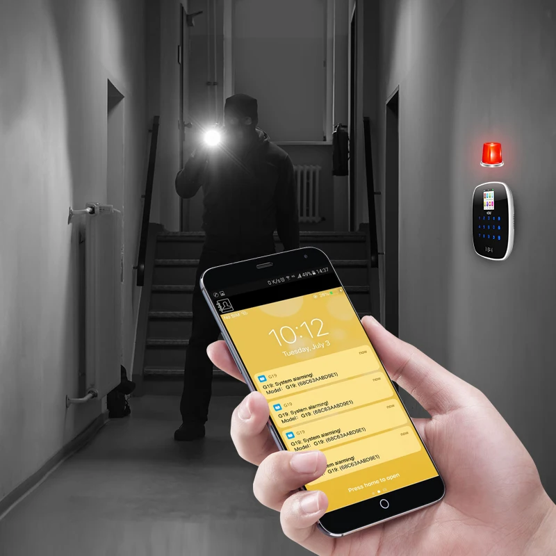 KERUI G19 IOS Android APP хост Беспроводная GSM сигнализация TFT цветной дисплей Autodial защита от