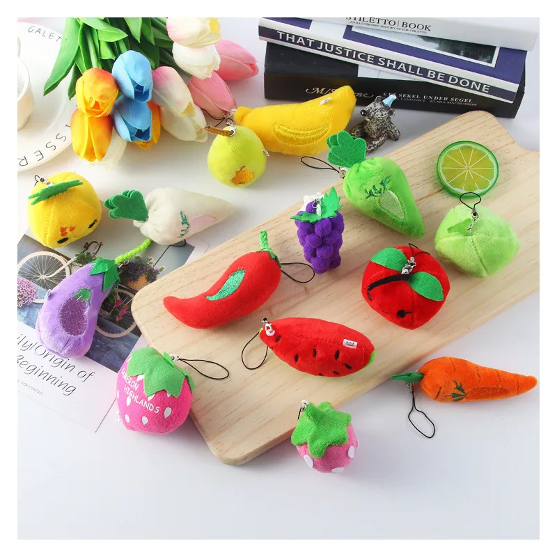 Cute Fruit Vegatables Plush Pendants Toys Lovely Plants Fruits Key Bag Peluche Dolls 12pcs | Игрушки и хобби