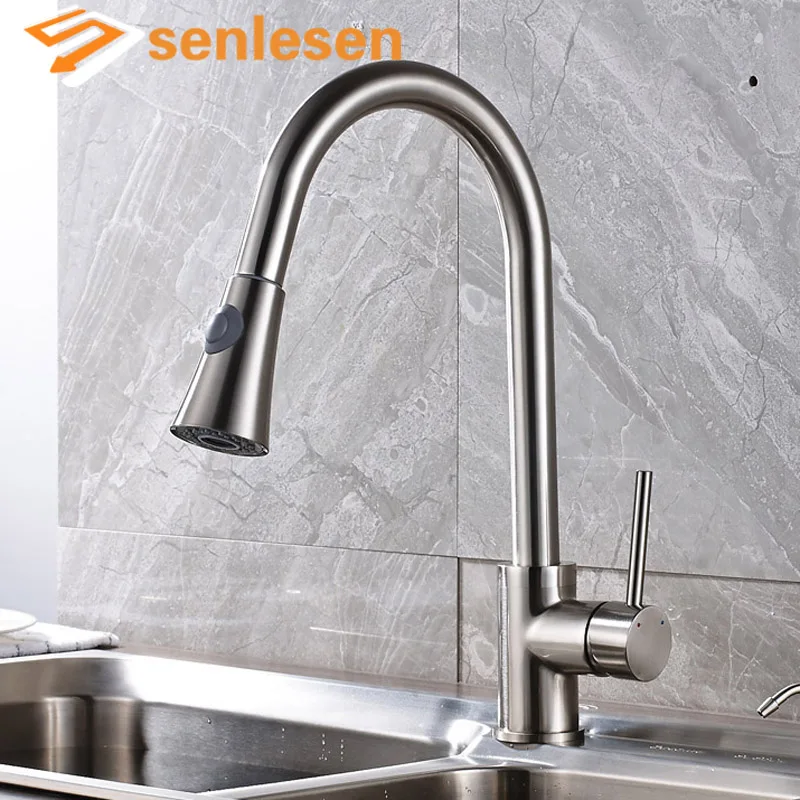

2017 New Arrival Mixer Faucet for Kitchen Deck Mounted Pull Out Dual Functions Sprayer Water Taps