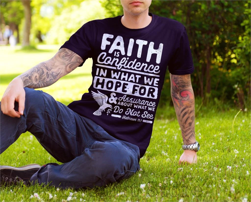 Christian Sayings For Shirts Bible Verse T Shirts Hebrews 11 1 Christian T Shirts Men Distressed Christian  Shirts Christian Sayings Faith T Shirts Gifts For|T-Shirts| - Aliexpress