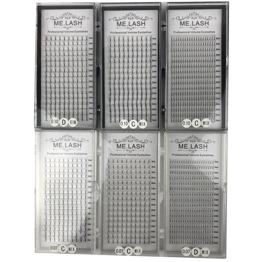 buy 5 Trays lot 8mm to 15mm Mixed In One Tray 16 Lines 2D 3D 4D 5D Premade Fans 0.07mm 0.10mm C D Curl Volume Fans Big Quantity