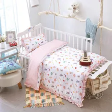 Комплект постельного белья из 3 предметов для мальчиков и девочек с мультяшным фруктовым узором, Комплект постельного белья, наволочка, простыня, пододеяльник без наполнителя