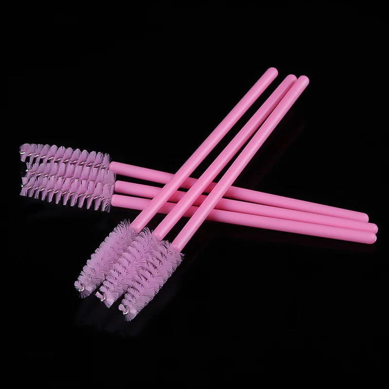 100 шт./компл. одноразовые щеточки с тушью для ресниц палочки для мотальные ресницы кисть для бровей щеточку для ресниц Длинные шесть Цвет - Handle Color: Pink