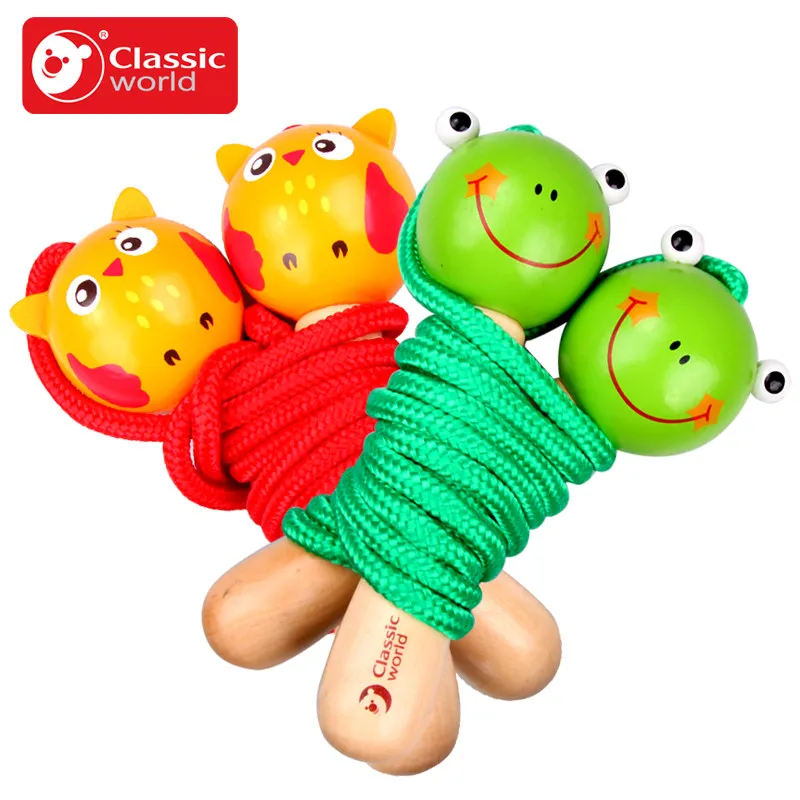 classic world wooden candy color cartoon animal rope jumping Jump Rope