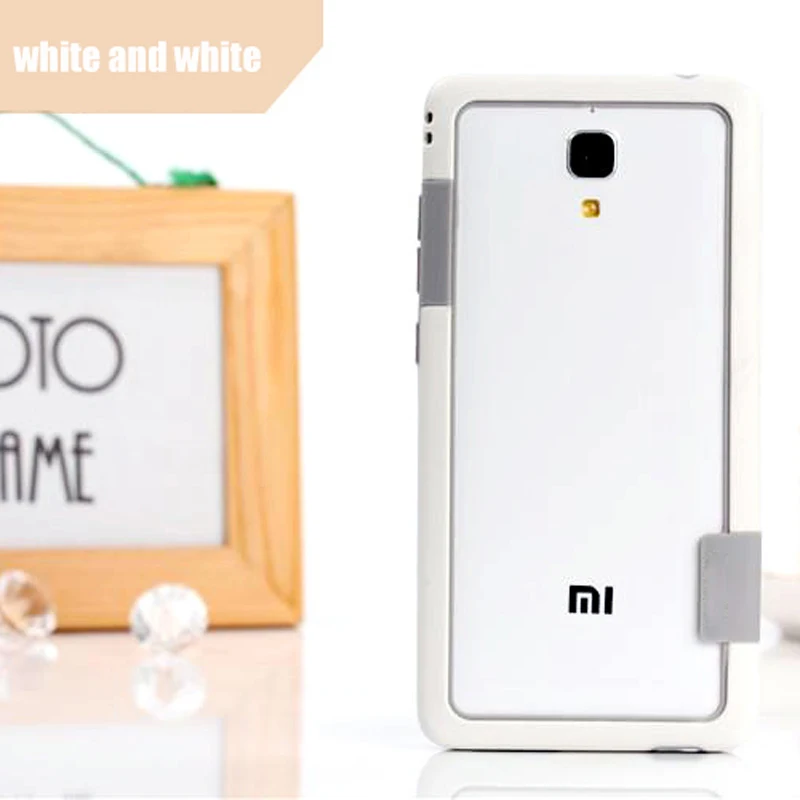 Kolpler TPU чехол-бампер для xiaomi mi4 чехол Противоударная рамка двухцветная рамка Мягкий защитный чехол силиконовый чехол для xiaomi mi4 - Цвет: White and White