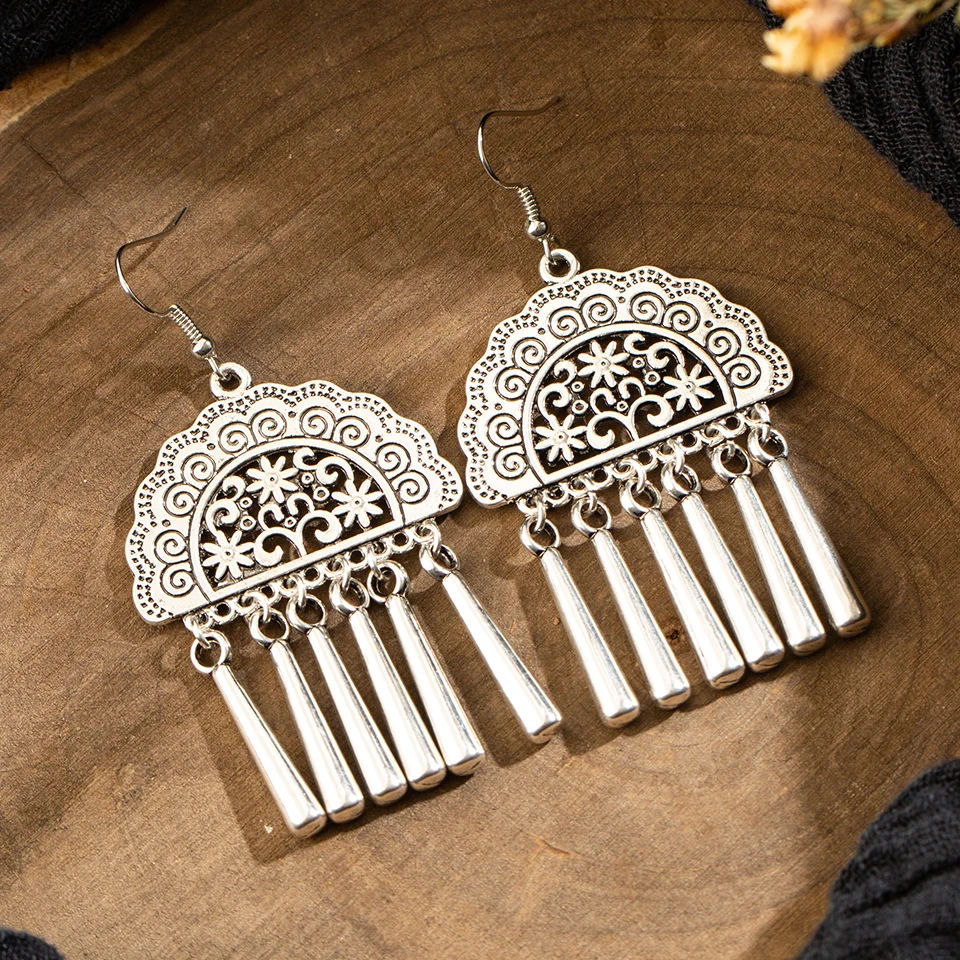 Женские Висячие серьги в этническом стиле Boho серебряные на свадебную вечеринку