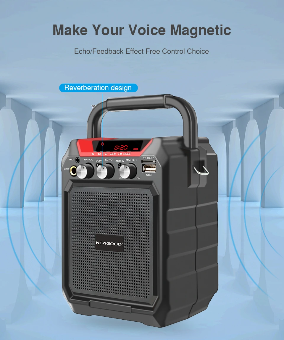 Portable Bluetooth Speaker Wireless Remote Control 3D Stereo Sound System Outdoor Music Speakers Support AUX FM TF Microphone (3)