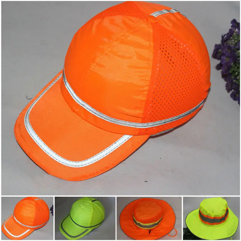 

Men Outdorr Baseball Fishing Cap Hat High Visibility Safety Reflective Breathable Bucket Hat Cap