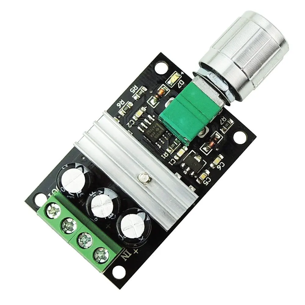 

6V 12V 24V 28V 3A input 80W DC Motor Speed Controller PWM Adjustable Variable Speed Switch DC Motor Driver 1203BK Silver Switch