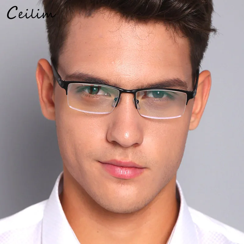 

2019 New Anti Blue Light Glasses Men Computer Gaming Goggles Male Bussiness Spectacles Frames Aluminum Clear Lens Fake Glasses