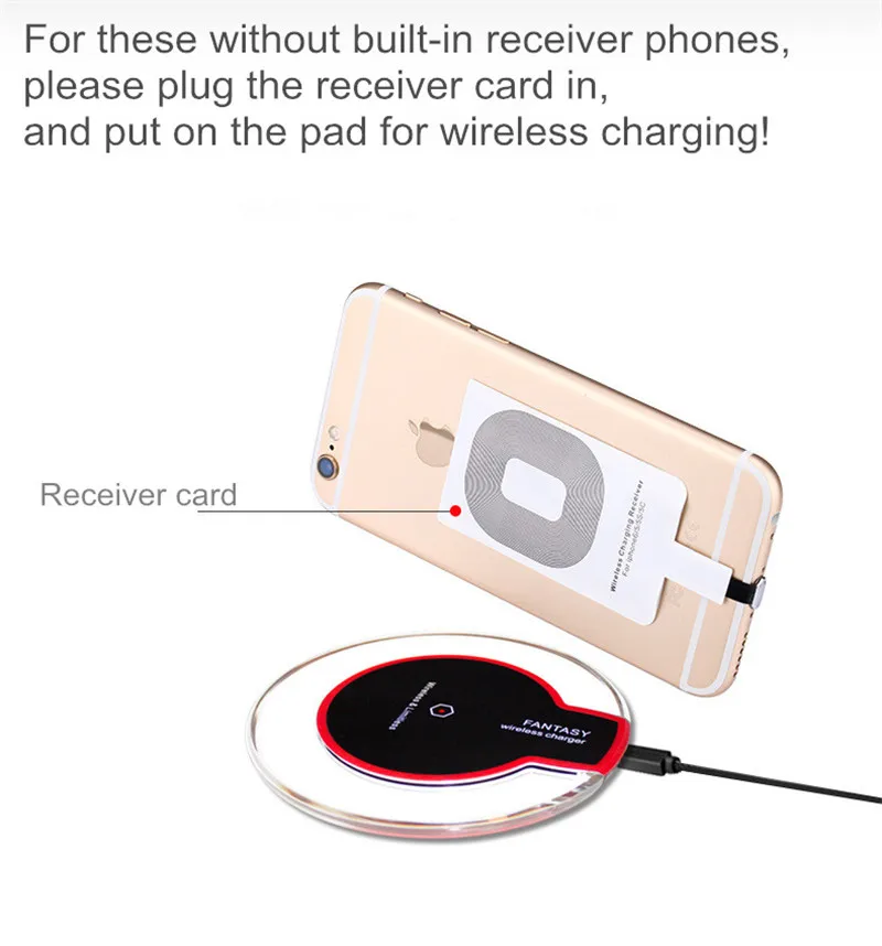 Беспроводное зарядное устройство Qi для Apple iPhone 5/5/5c/6/6s/6plus 7/7plus набор с зарядным