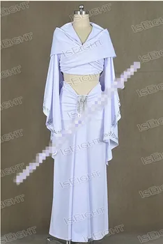 

Hot Movie Star Wars Padme Amidala White Dress Cloak Uniform Cosplay Costume Halloween Party Free Shipping