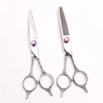 

C9018 6" JP 440C Customized Logo Cutting Shears Thinning Scissors Hairdressing Styling Tool Professional Human Hair Scissors Kit