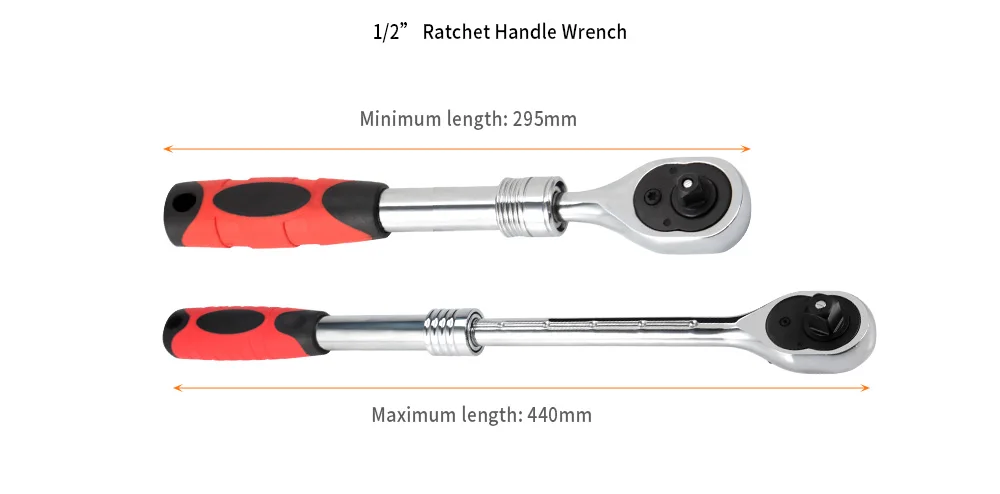 1/2 1/4 дюймовая рукоятка, удлиняющий Телескопический Трещоточный ключ, вращающийся на 180 градусов, регулируемый гаечный ключ, инструмент для ремонта