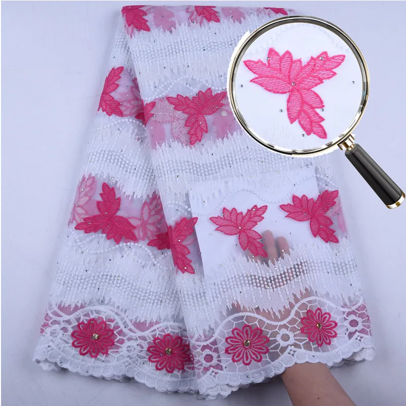

Pink Latest Nigerian Tulle Lace 2019 French Net Stones Lace Fabric For Nigerian Wedding Embroidery African Lace Fabric A1561