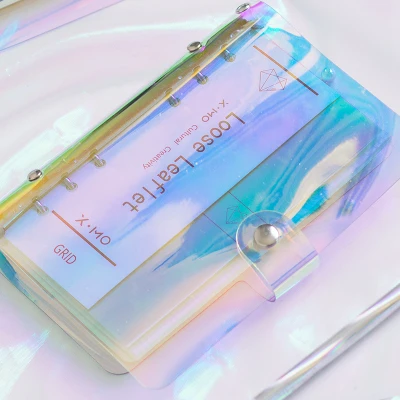 Bling ПВХ лазерная оболочка сетка ноутбук лист спираль A5/A6 Note Book с пустыми