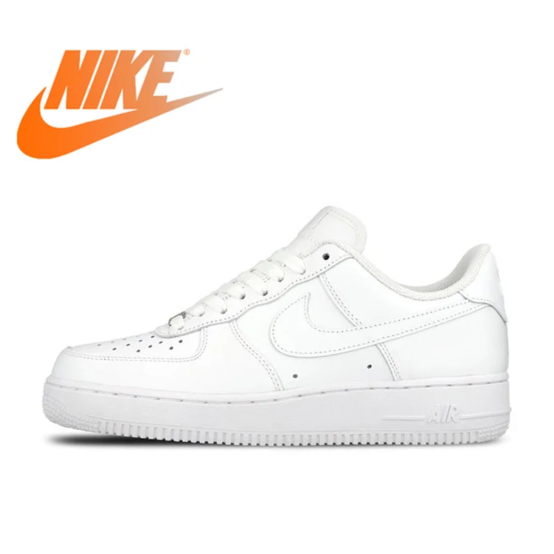 Оригинальный Официальный Nike AIR FORCE 1 AF1 Для мужчин дышащая Скейтбординг обувь с низким верхом кроссовки спортивные плоским классический
