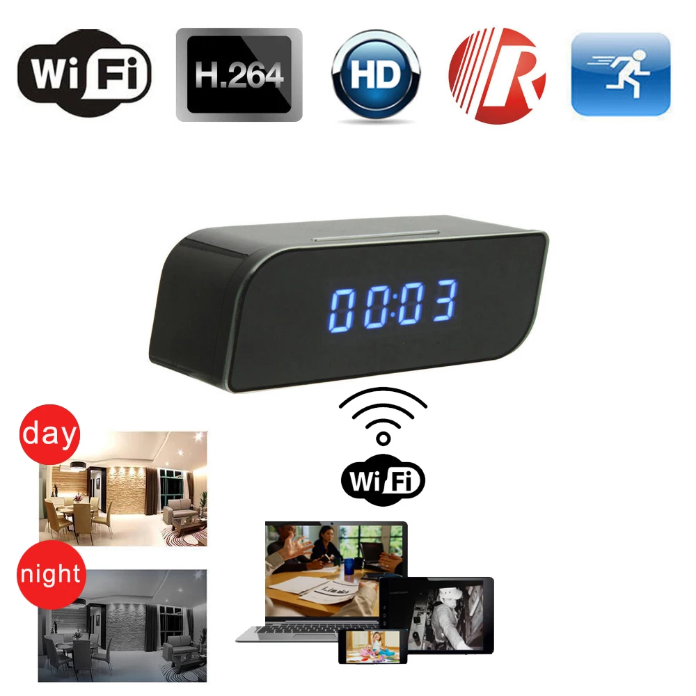 

Micro Wifi IP Camera HD 1080P Clock Mini Camcorder Wireless Video Recorder Security Digital Cam Motion Detection Sensor hidden