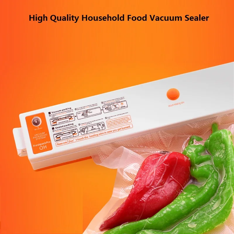 

HIMOSKWA Small-sized Household Food Vacuum Sealer Packaging Machine Film Sealer Vacuum Packer Including 15Pcs Bags Free 220V