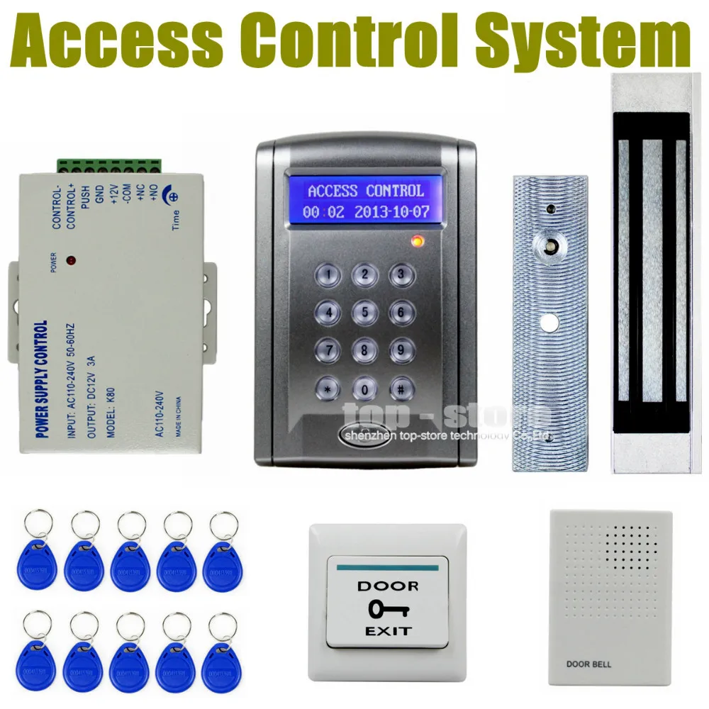 

DIYSECUR Remote Control 180kg 350 LBs Kit Electric Magnetic Door Lock Access Control RFID 125KHz ID Card Security System