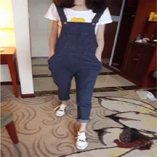 Корейская версия джинсовых брюк Famale повседневные студенческие комбинезоны Простые Модные джинсы хорошего качества