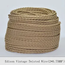 Edison винтажный витой кабель, плетеный текстильный провод, ретро медный Электрический провод, подвесной светильник, шнур для ламп, 10 м/лот