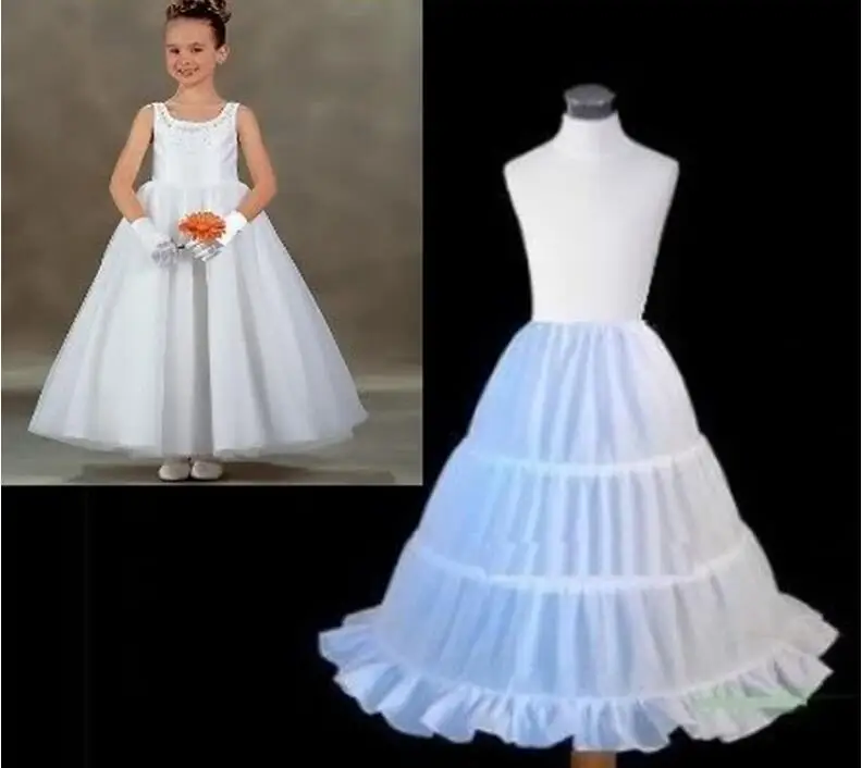 New Cheap 3 Hoops Children Kid Dress Petticoat Crinoline Underskirt Wedding Accessories For Girls Ball Gown Elastic Waist | Детская