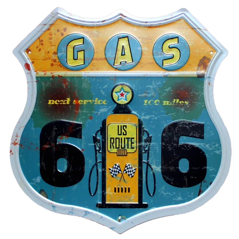 ROUTE 66 Ресторан пивной бар кофе металл нерегулярные оловянные вывески рекламная доска настенный паб домашний художественный декор 30 см U-16