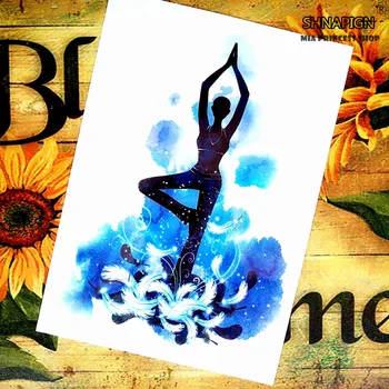 

SHNAPIGN Sexy ballet Temporary Tattoo Body Art Flash Tattoo Stickers 12*20cm Waterproof Henna Styling Home Decor Wall Sticker