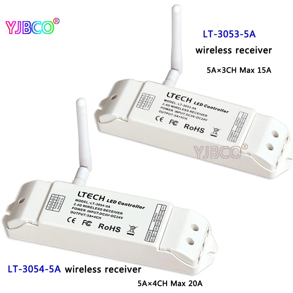 

led controller 2.4GHz ISM 64channels LT-3053-5A(5A*3CH) / LT-3054-5A(5A*4CH) wireless receiver for led strip light,DC5-24V