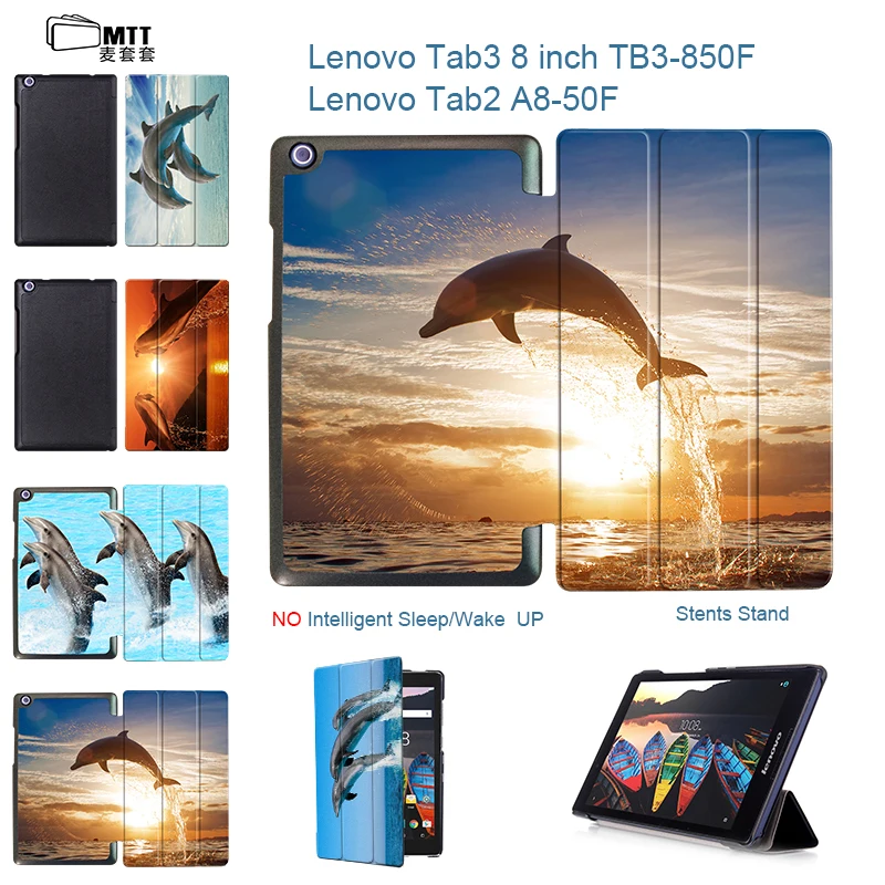 

MTT Dolphin PU Leather Case For Lenovo Tab3 Tab 3 8 TB3-850M 850F Flip Stand Cover For Lenovo Tab2 Tab 2 A8-50F Universal Funda
