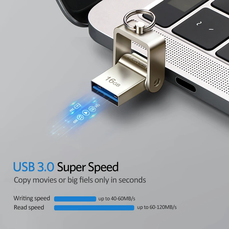 Ugreen USB Flash Drive 3.0 USB C OTG Pendrive 64 32GB For Samsung Galaxy S9 Plus Note 9 For Xiaomi Redmi5 Memory Stick Pen Drive