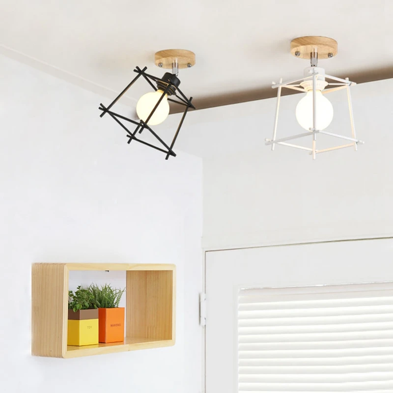 Nordic-creative-wooden-ceiling-lamp-21-kinds-iron-cage-led-ceiling-light-for-bedroom-corridors-aisle (6)