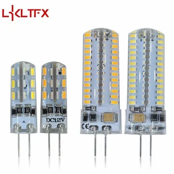 

LKLTFX G4 lampara LED lights lampada bulbs tube Lamp High Power 3014 DC 12V AC 220V replace Halogen Spotlight Chandelier lampe