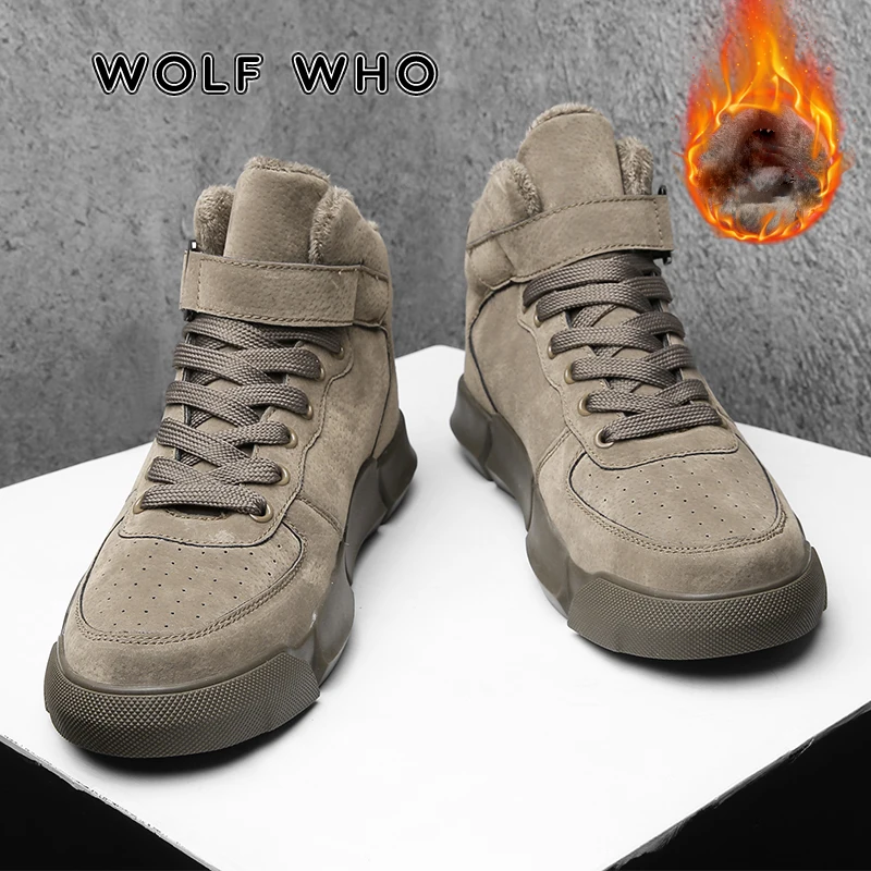 Мужские зимние ботинки WOLF WHO, теплые водонепроницаемые ботинки из мягкой искусственной кожи высокого качества на осень и зиму, X-022 Мужские зимние ботинки WOLF WHO, теплые водонепроницаемые ботинки из мягкой искусственной кожи высокого качества на осень и зиму, X-022