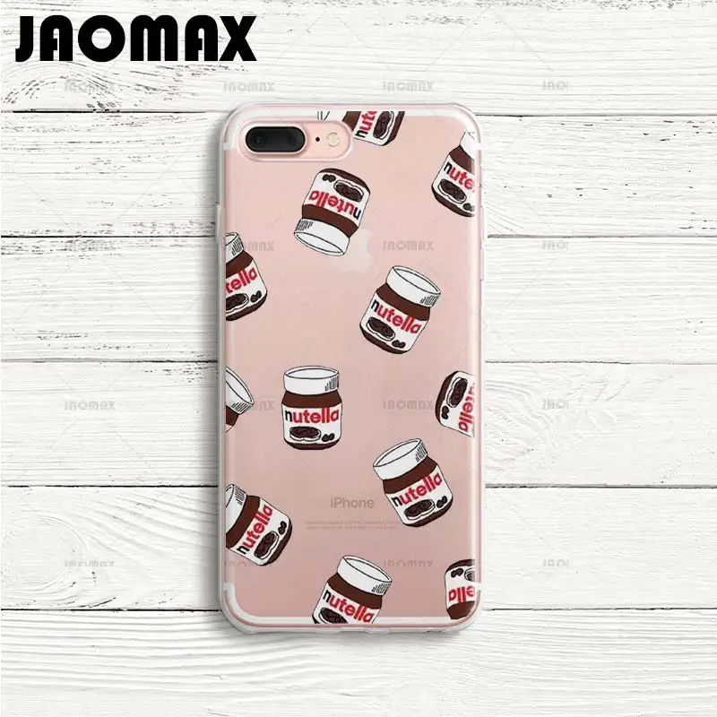 Jaomax чехол с милым сердцем Tumblr Nutella для iPhone 8 Xs Xr 6 Plus 5 SE 7 X прозрачные мягкие
