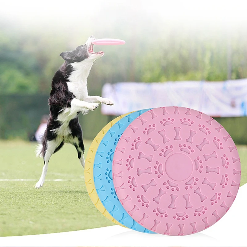 الكلب تحلق قرص لعبة الحيوانات الأليفة مضغ الكلاب التفاعلية في الهواء الطلق التدريب لغز التدريب اللعب دائم لينة المطاط ل متوسط كبير