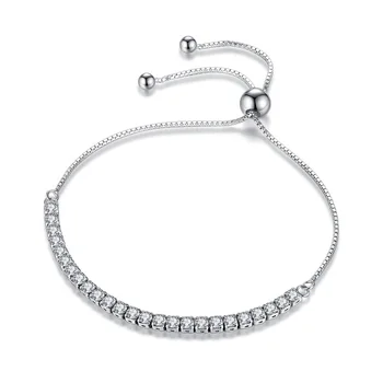 XIYANIKE Featured Brand DEALS 925 Sterling Silver Sparkling Strand Bracelet Women Link Tennis Bracelet Silver Jewelry VBS4087