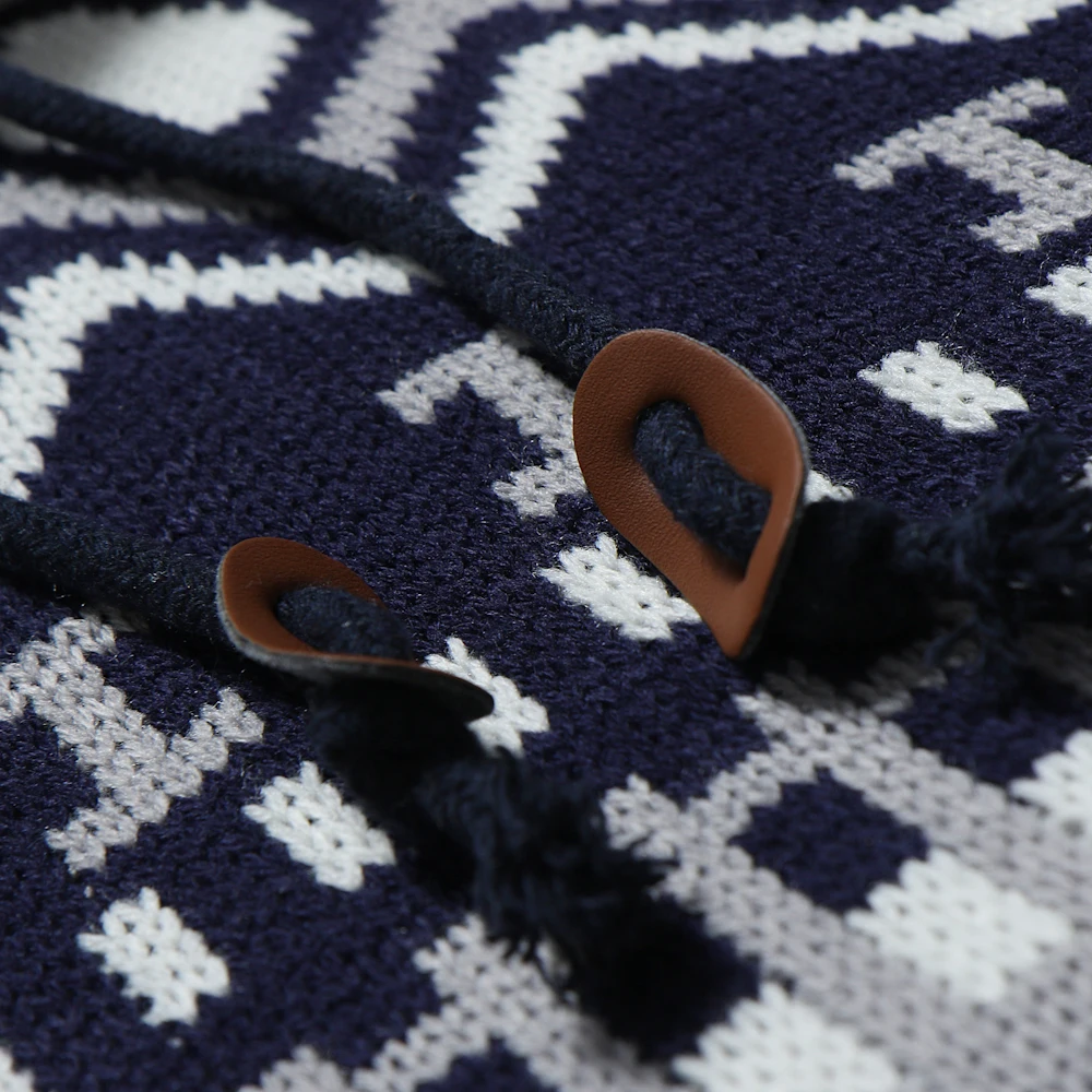 Осенне-зимний пуловер свитер 2018 Мужской Повседневный свитер модный высококачественный контрастный строченный узкий вязаный свитер с
