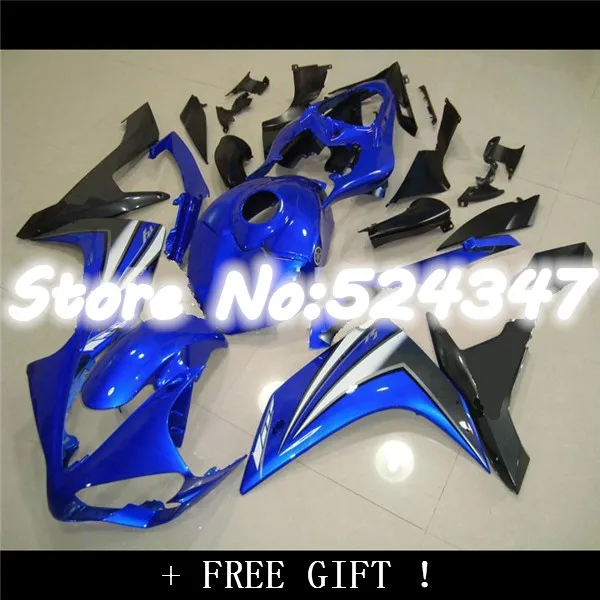 

Injection molding white blue yzf 07-08 YZFR1 BlUE BLACK YZF R1 YZF-R1 07 08 YZF 1000 YZF1000 Glossy Blue 2007 2008 Fairing