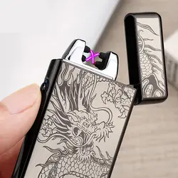 USB вновь Дизайн цинковый сплав двойной дуги легче 9 моделей Непламено ветрозащитный зажигалки USB табака аксессуары 491 В