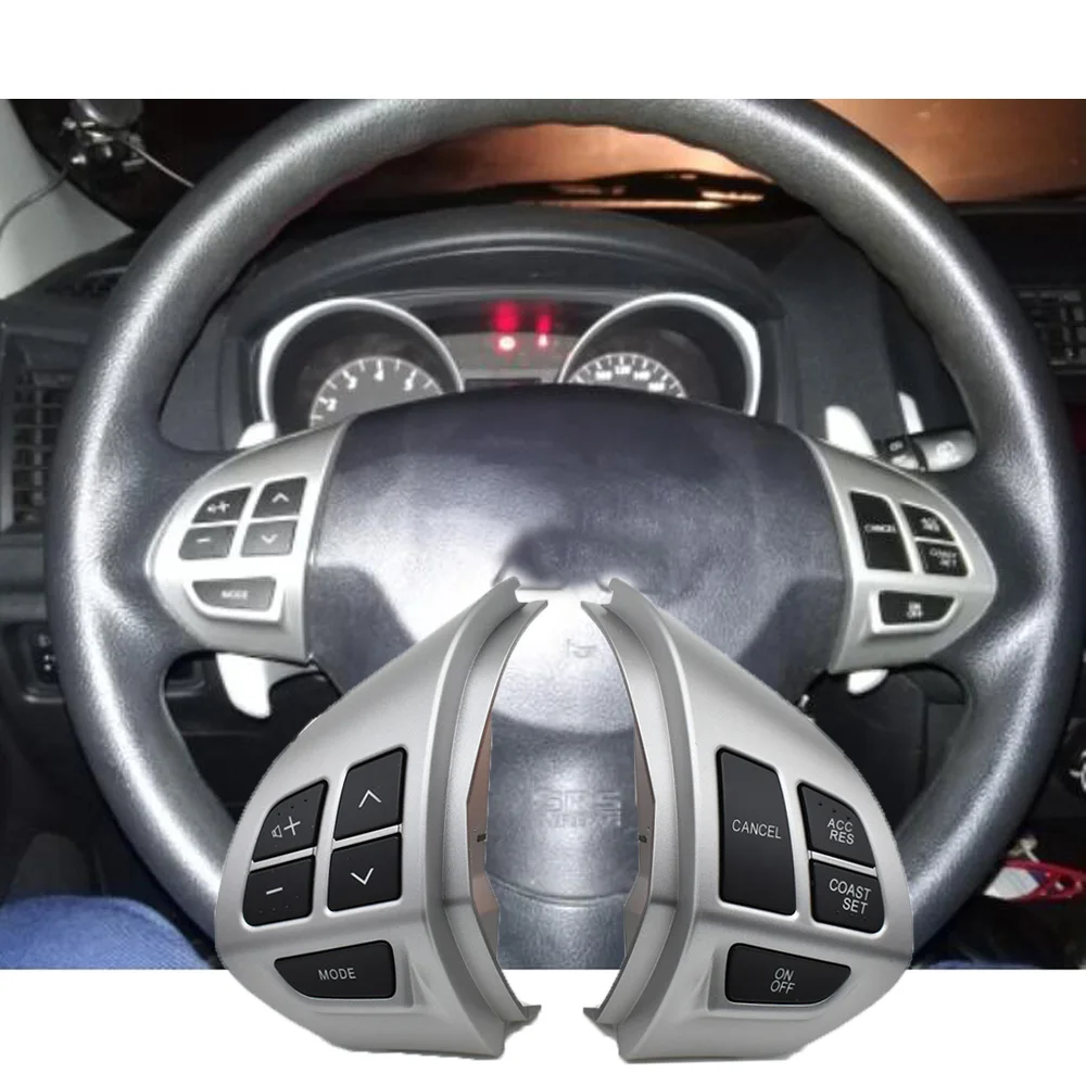 Botones de control de volante con cables botones plateados para Mitsubishi ASX 2007-2012 Outlander Botones de control de volante con cables botones plateados para Mitsubishi ASX 2007-2012 Outlander