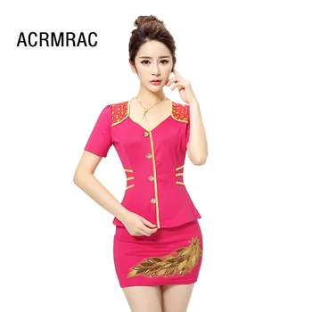 

Women Sets Slim summer splice Short sleeve short coat skirt 2-piece set Women Skirts suits Women set suits 267