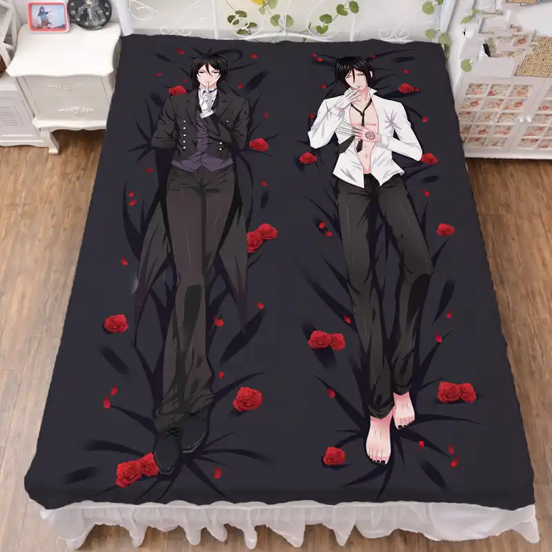 黒執事黒執事アニメプリントシーツスローブランケットホーム装飾寝具フラットシート Sheet Aliexpress