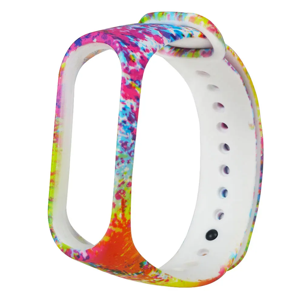 

Wrist Strap Colored Drawing Quick Install Durable Watch Band Sport Band TPE Repair for Xiaomi xiomi mi Band miband 3