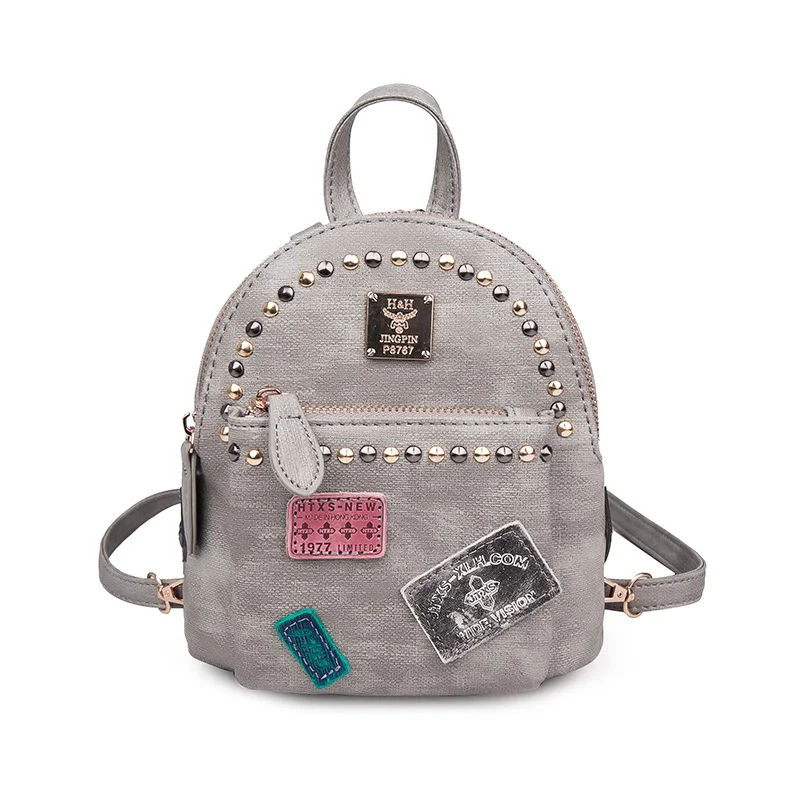 Cool Fashion Rivet Mini Backpacks Personlized European and American Street Shoulder Bags Cute Wild Travel Backpacks
