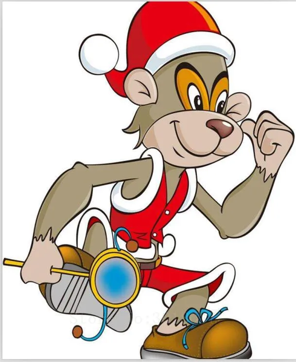 

Diamond Mosaic Diy Diamond Embroidery Monkeys Wear Christmas Clothes Diamond Painting Cross Stitch Floral Rhinestone Decoration