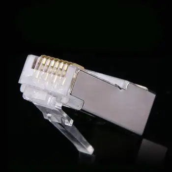 

Adsl 100pcs RJ45 CAT6 Modular Cable Head Plug Ethernet Gold Plated Network Connector for Switch TV Set-top Box
